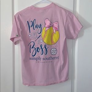 Girls Simply Southern Softball Shirt